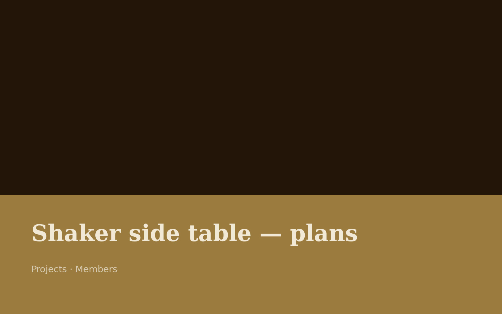 Shaker side table — full plans
